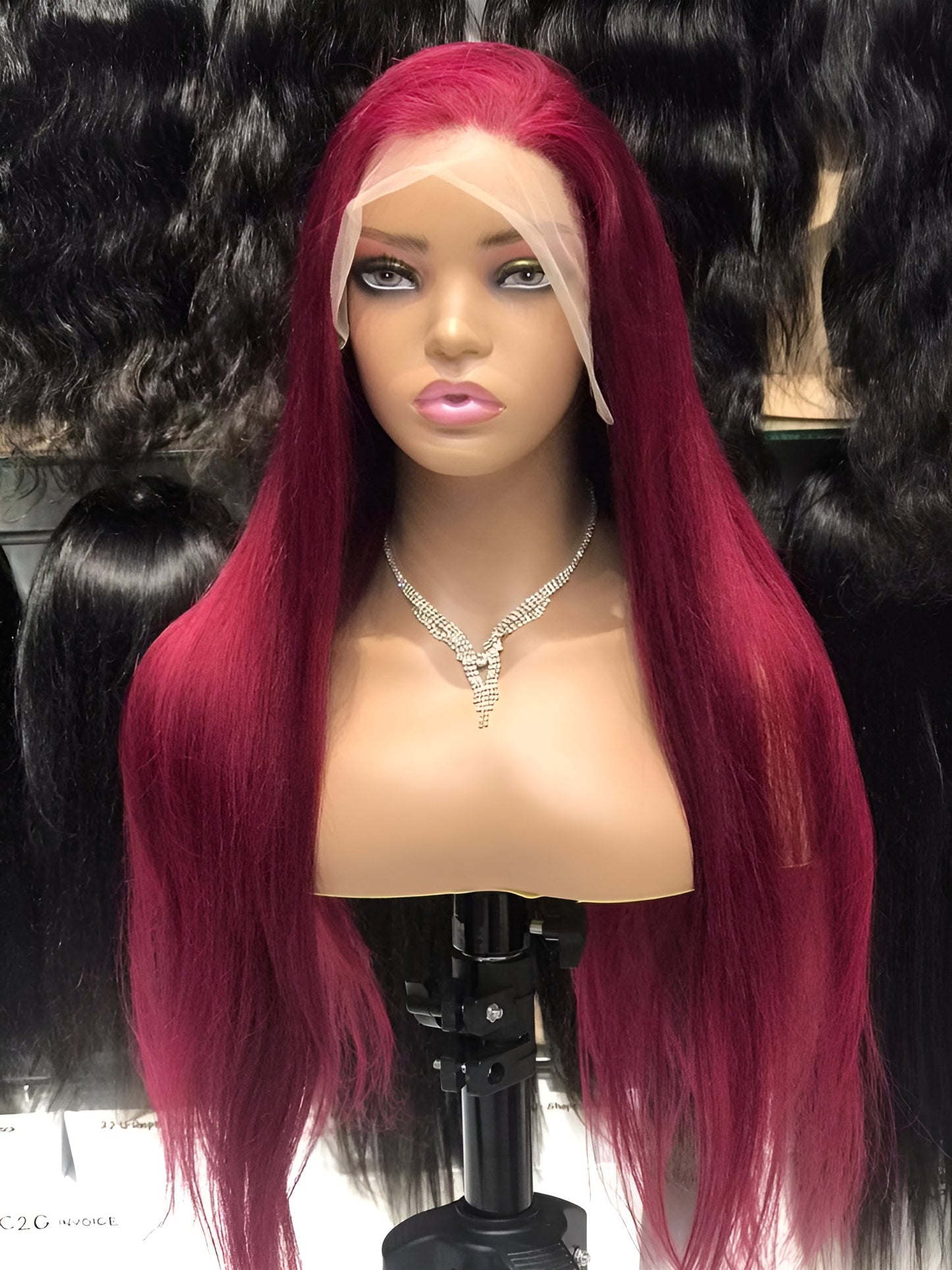Burgundy Wig Italian Human Hair Pre-plucked Burgundy Lace Front Wig