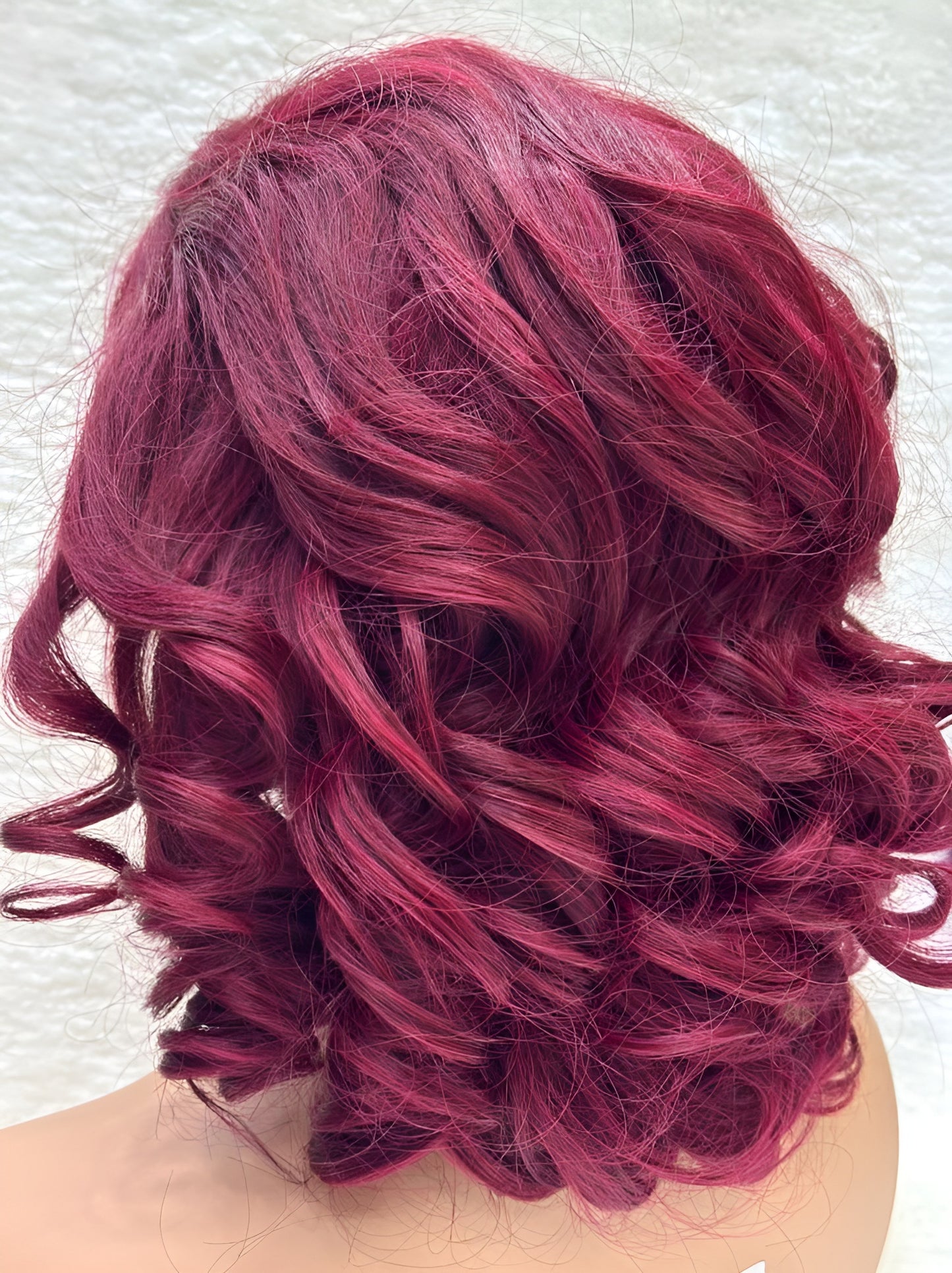human hair water wave burgundy wig