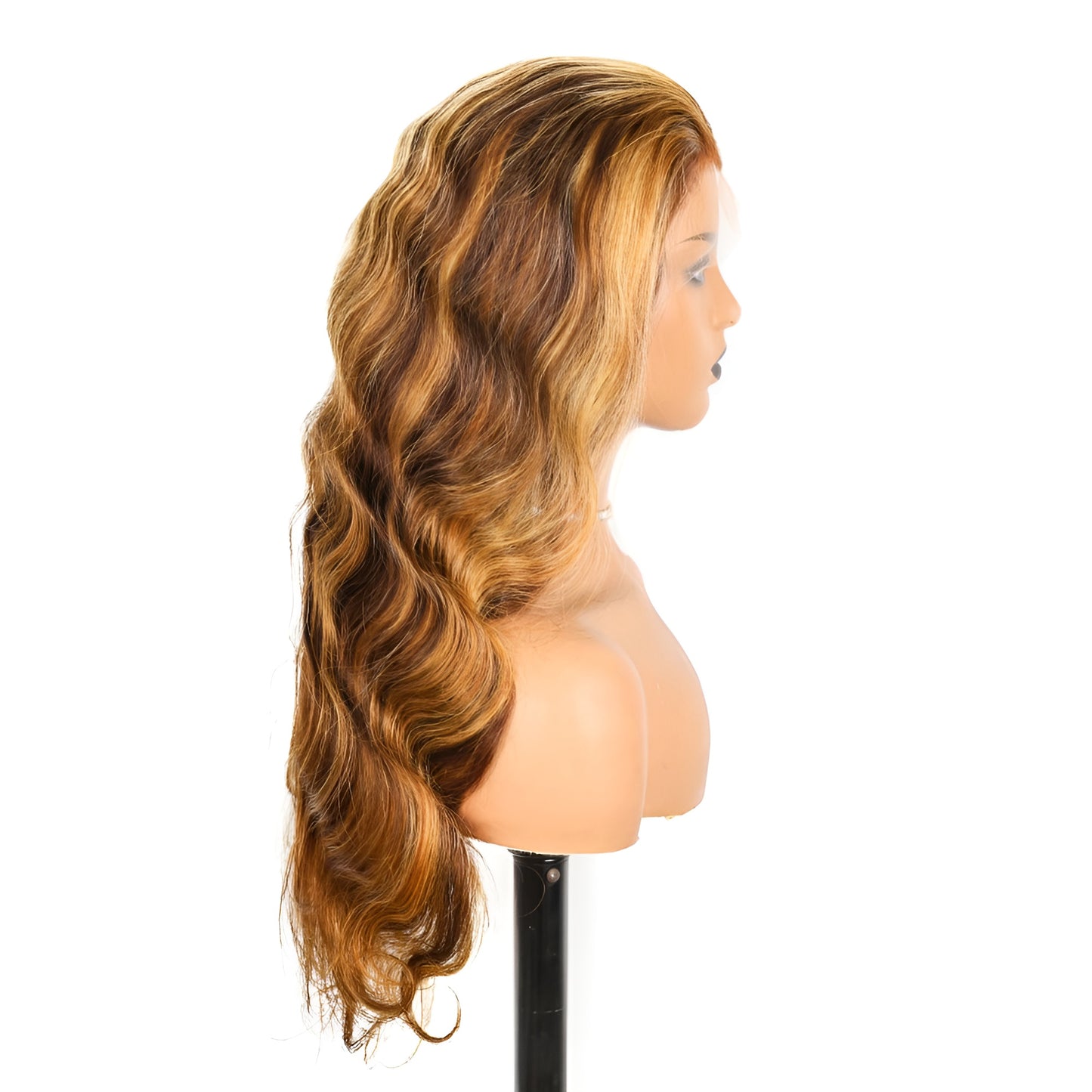 Highlighted Body Wave Lace Front Italian Wig for Women Ombre Wavy Wig