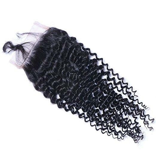Human Hair Closure Virgin Indian Human Hair Closure with Baby Hair - Natural Hair and Wigs
