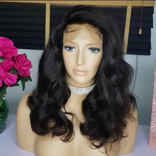 Wavy Lace Front Human Hair Wig Peruvian Hair Wig for Women - Natural Hair and Wigs