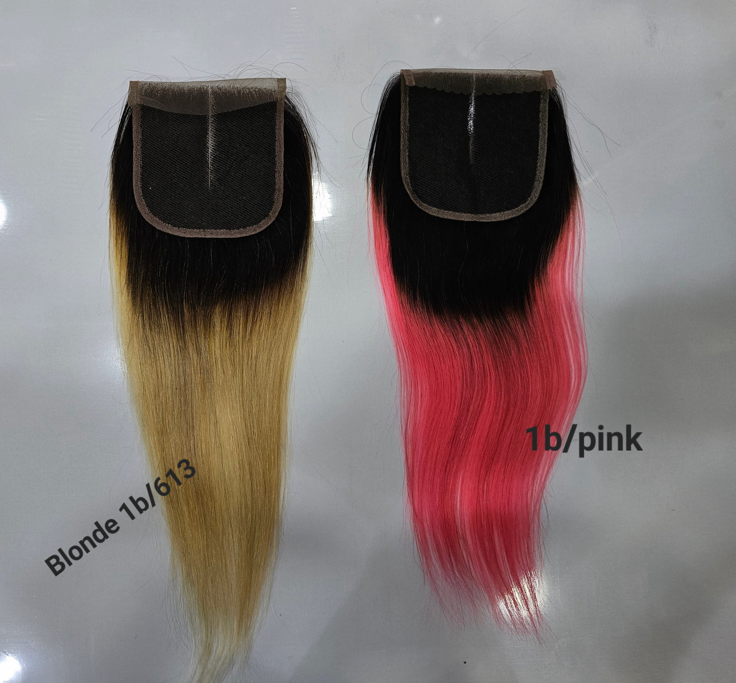 Blonde Human Hair Closure Pink Closure Human Hair Virgin Italian 4x4 - Natural Hair and Wigs