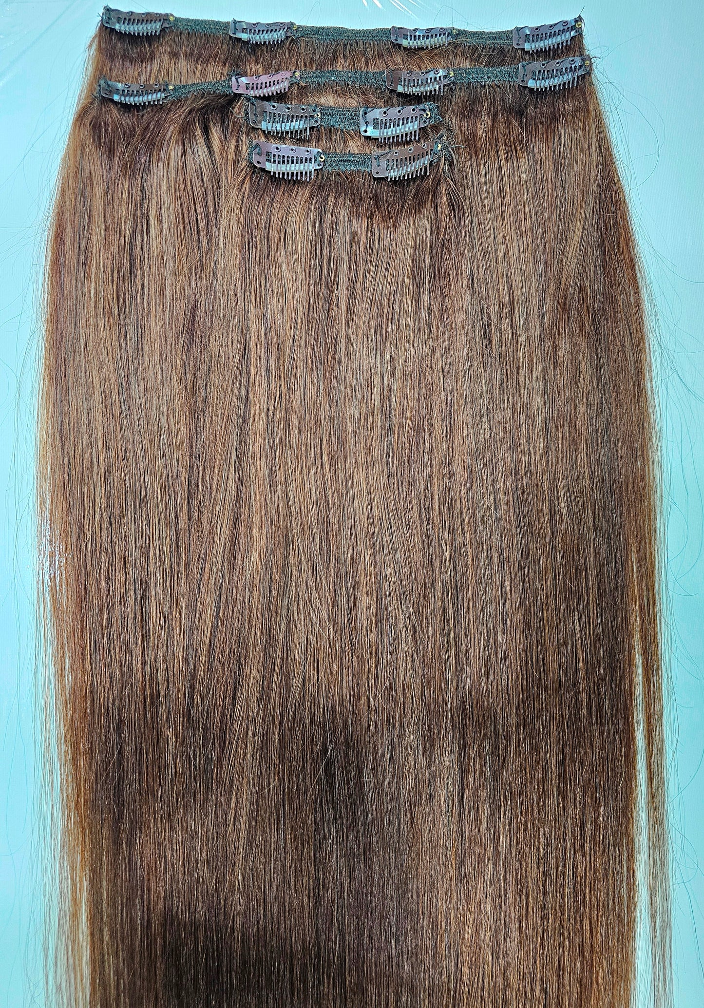 Brown Hair Extensions Clip Ins Set for Women Italian Hair - Natural Hair and Wigs