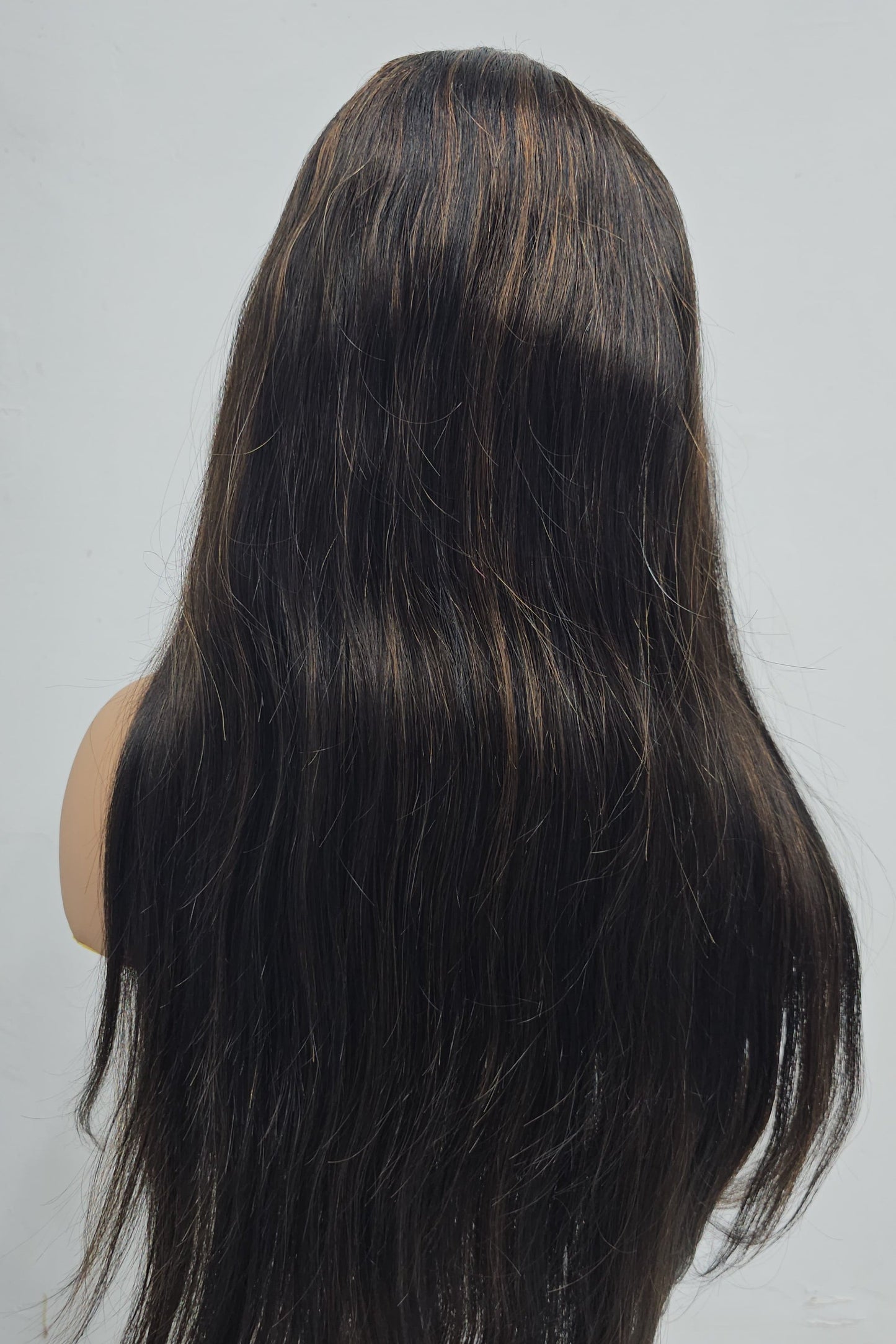 Low Cost Natural Color Lace Wigs with Dark Brown Highlights Brazilian - Natural Hair and Wigs