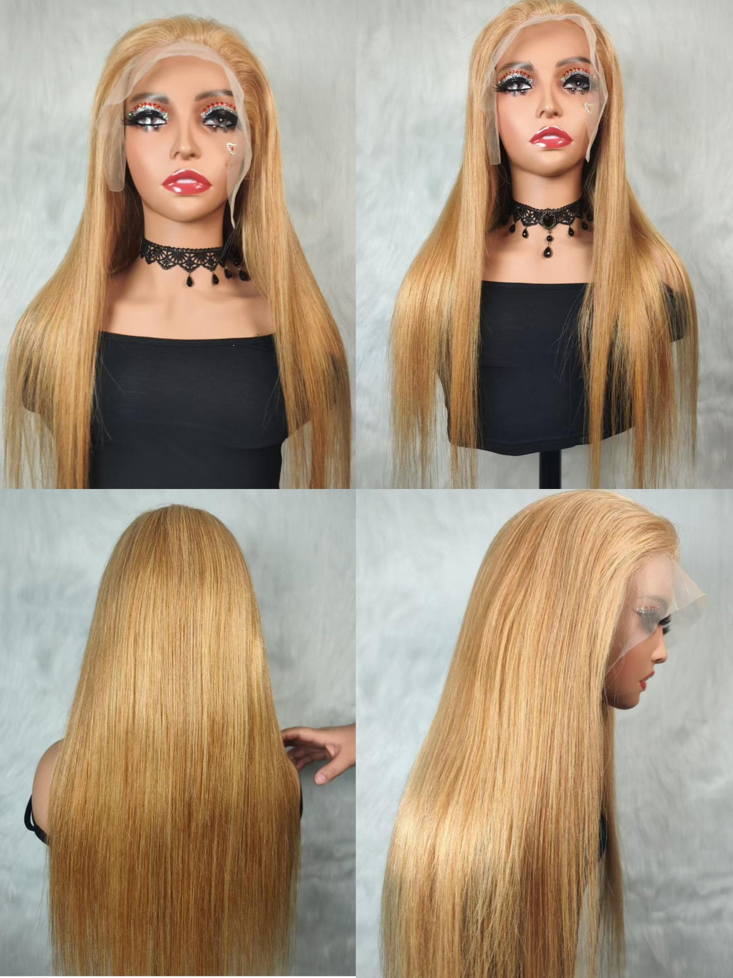 Italian Human Hair Ash Brown Wig Human Hair Golden Brown Wig - Natural Hair and Wigs