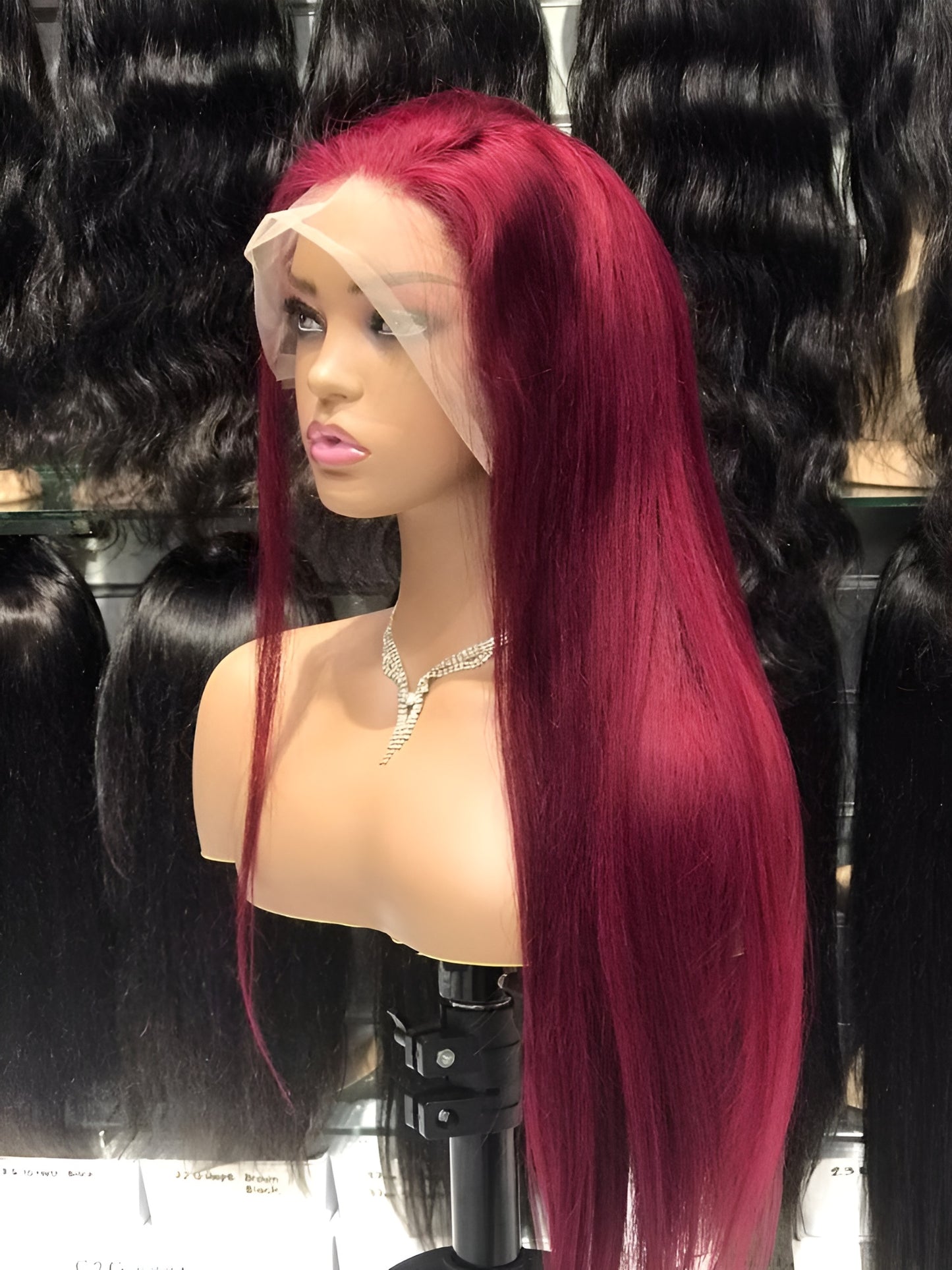Burgundy Wig Italian Human Hair Pre-plucked Burgundy Lace Front Wig