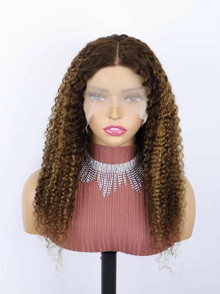Virgin Italian Human Hair Ombre Curly Lace Wig For Black Women Dubai - Natural Hair and Wigs