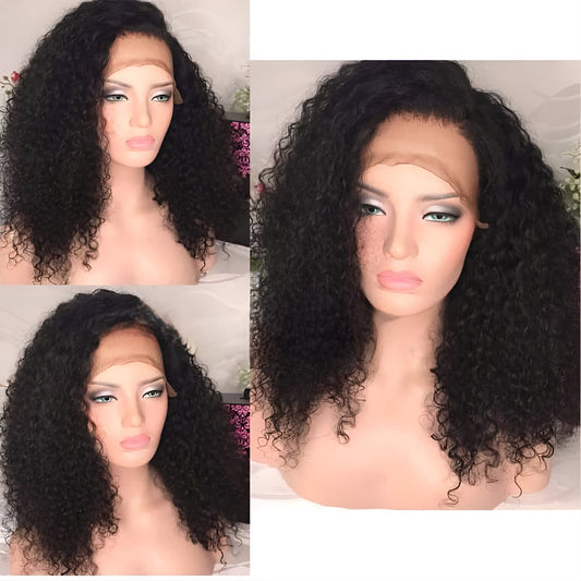 Afro Lace Wig Italian Human Hair Lace Front Afro Wig For Women In UAE - Natural Hair and Wigs