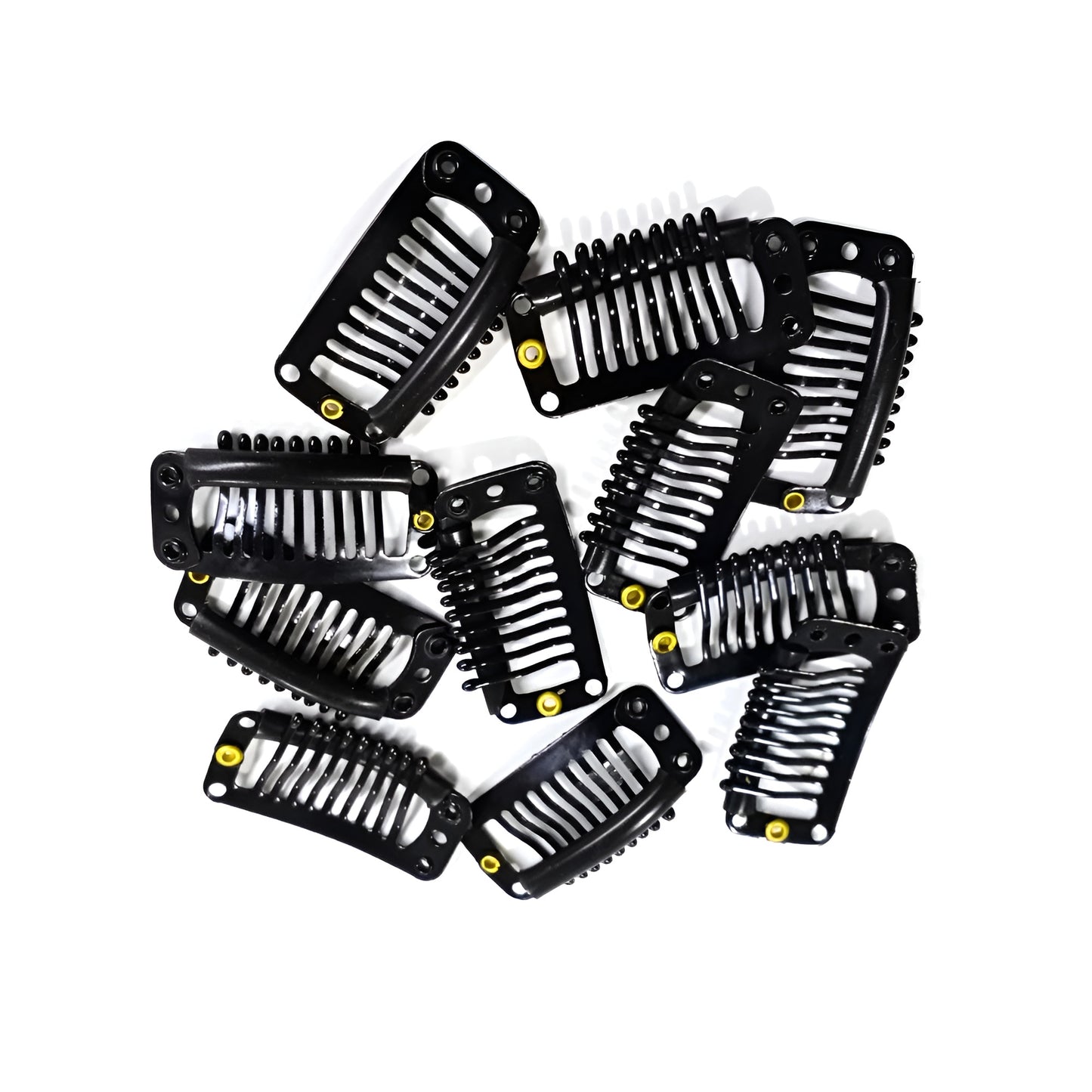 Snap Clips for Hair Extensions Spinning 20 Pieces U-Shape Metallic Wig Clips with Silicone Rubber - Natural Hair and Wigs