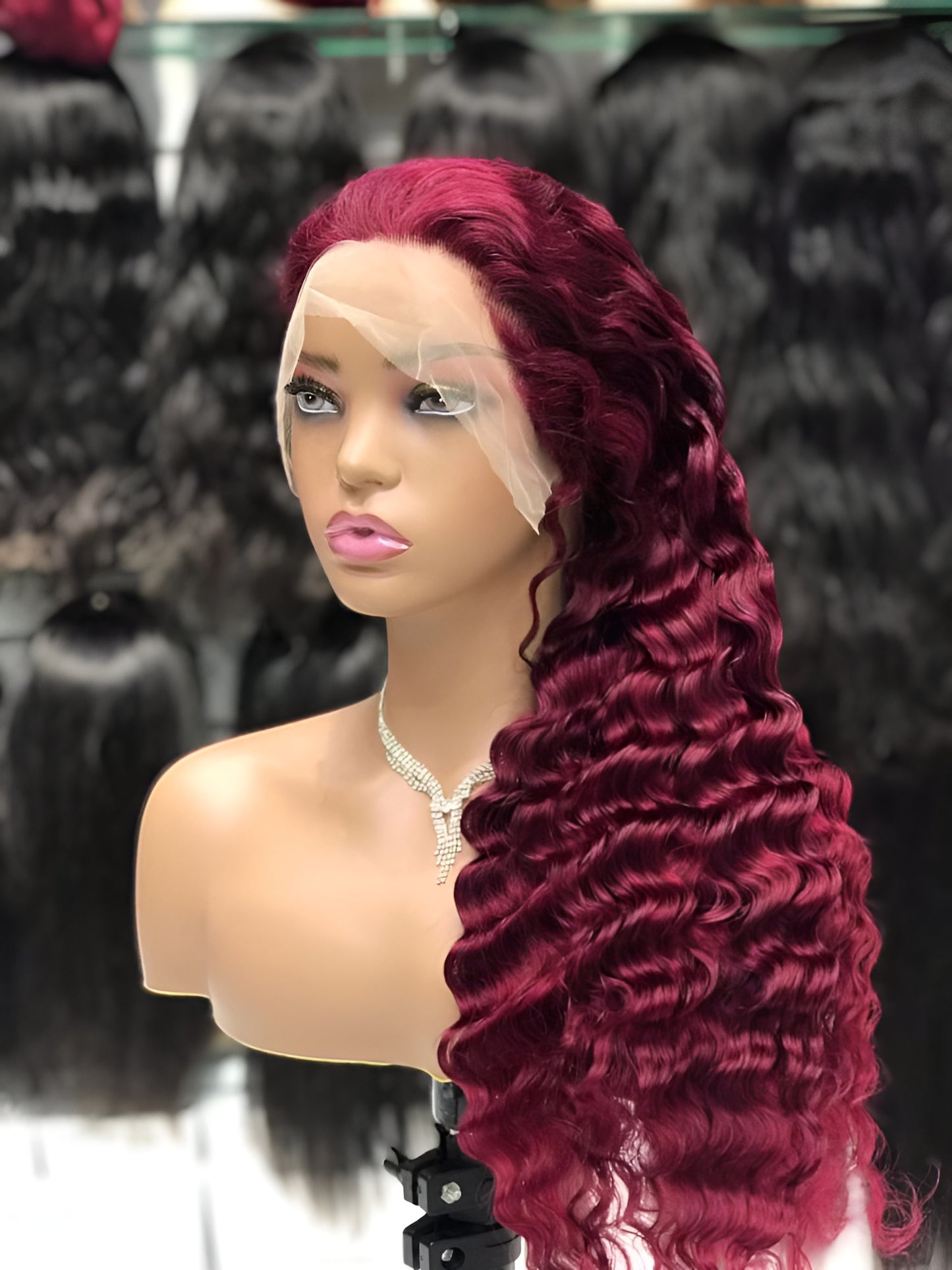 Burgundy Wig Italian Human Hair Pre-plucked Burgundy Lace Front Wig - Natural Hair and Wigs