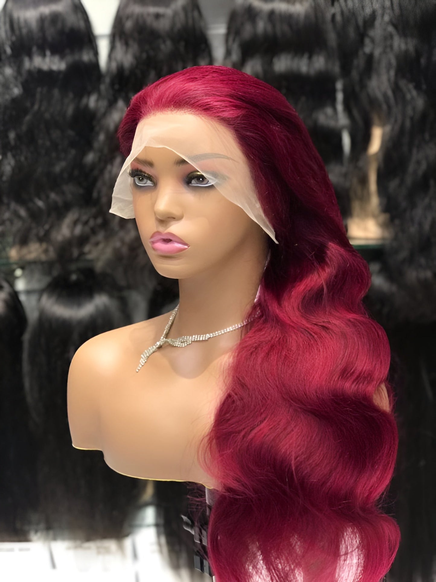 Burgundy Wig Italian Human Hair Pre-plucked Burgundy Lace Front Wig Natural Hair and Wigs