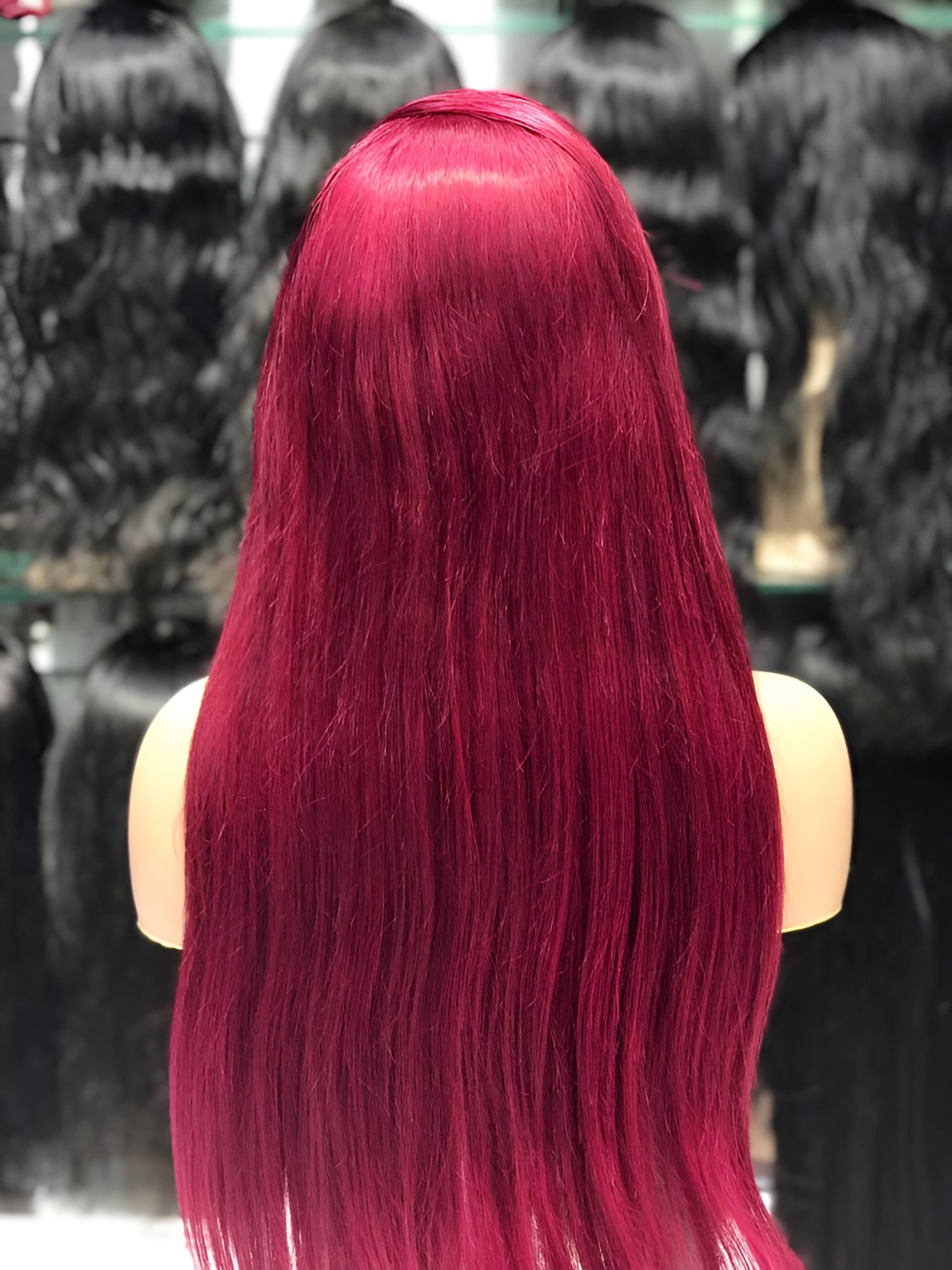 Burgundy Wig Italian Human Hair Pre-plucked Burgundy Lace Front Wig