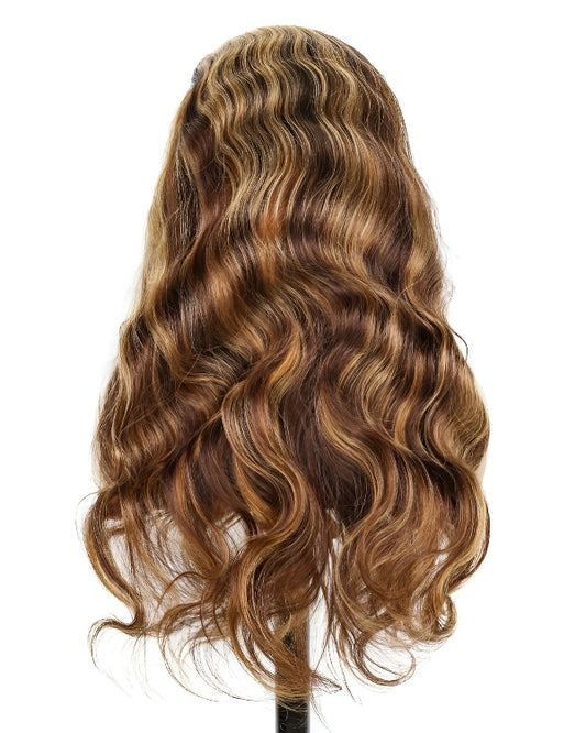 Highlighted Body Wave Lace Front Italian Wig for Women Ombre Wavy Wig Natural Hair and Wigs
