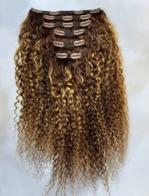 Clip in Hair Extensions for Curly Hair Ombre Clip in Hair Extensions