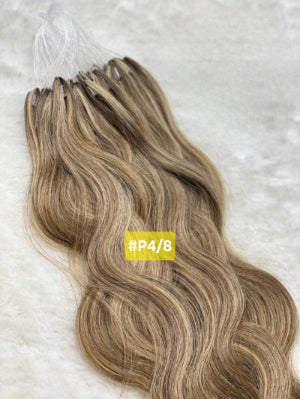 Full set of Russian Hair Micro Link Human Hair Extensions in ombre