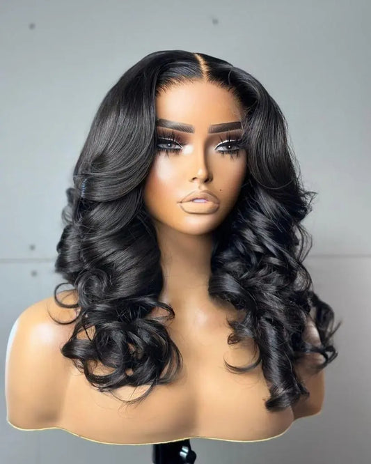 Glueless Front Lace Wig Italian Natural Human Hair Body Waves In DUBAI - Natural Hair and Wigs