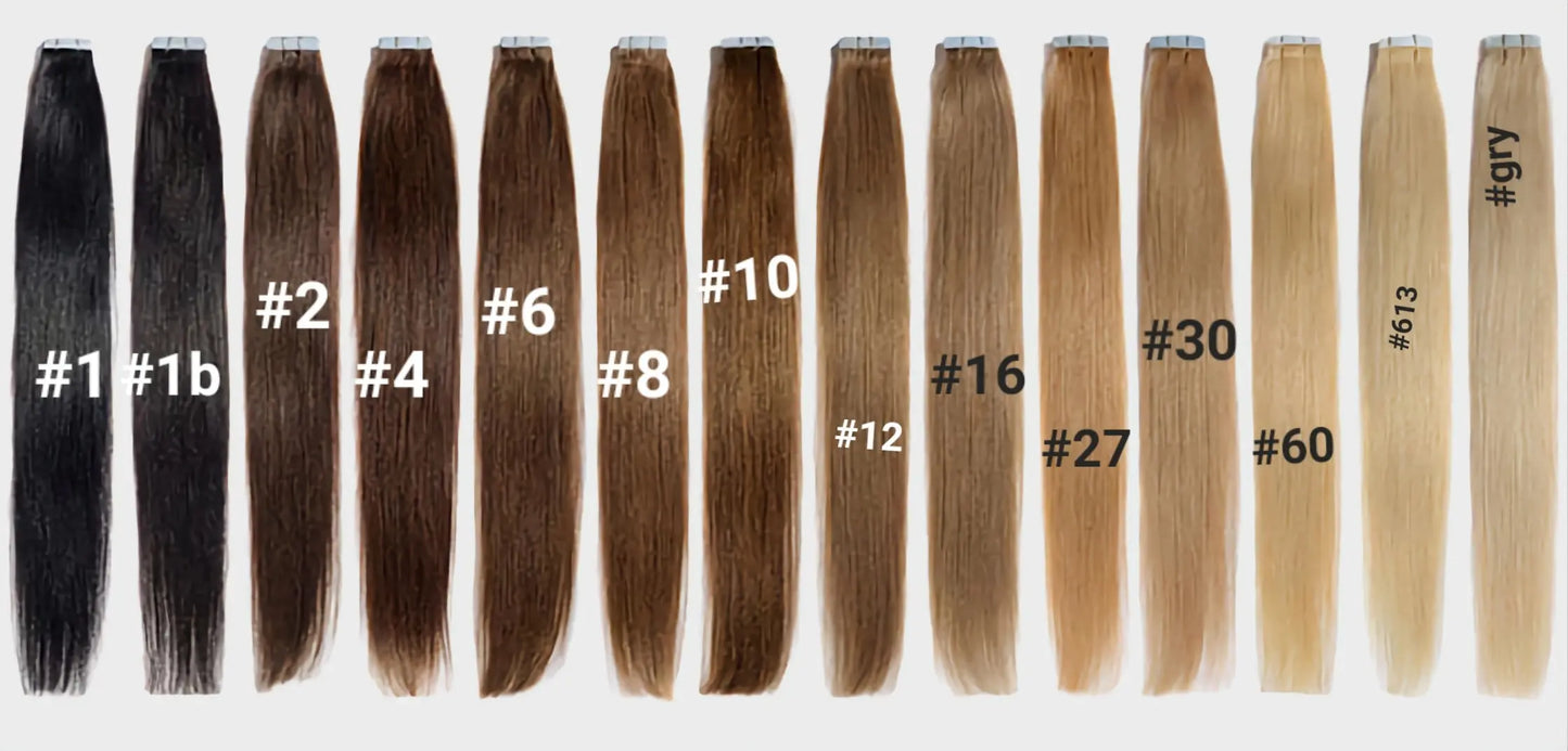 Tape Hair Extensions Remy Human Hair Stickers Hair Extensions - Natural Hair and Wigs
