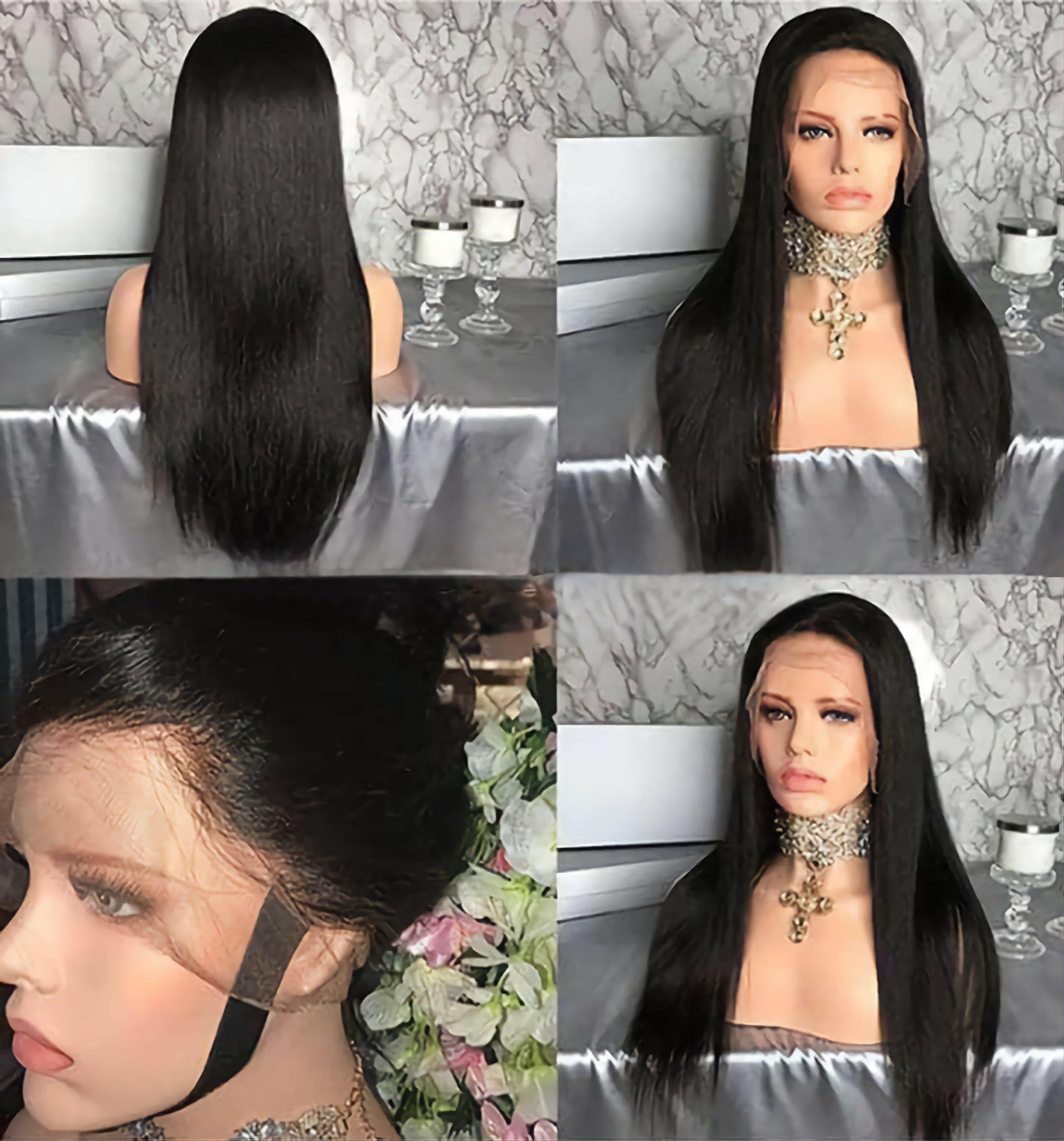 Virgin Peruvian Human Hair Natural Glue Less Front Lace Wig In Dubai 13x4 - Natural Hair and Wigs