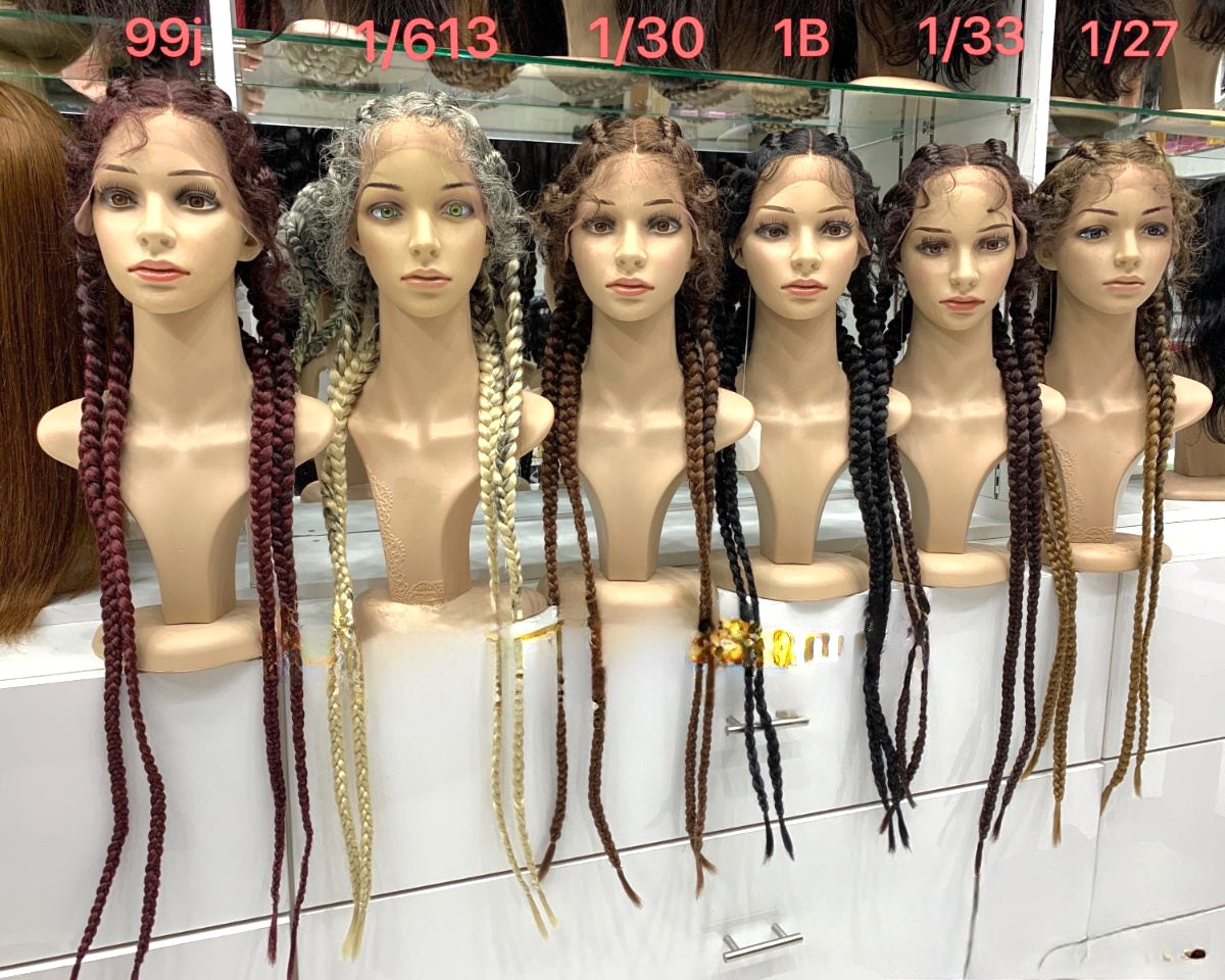 Synthetic lace front wig braid wigs for black women In Dubai - Natural Hair and Wigs