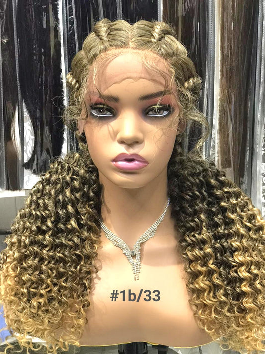 Braided Curly Lace Wigs for Women In Dubai Curly Braided Wig - Natural Hair and Wigs