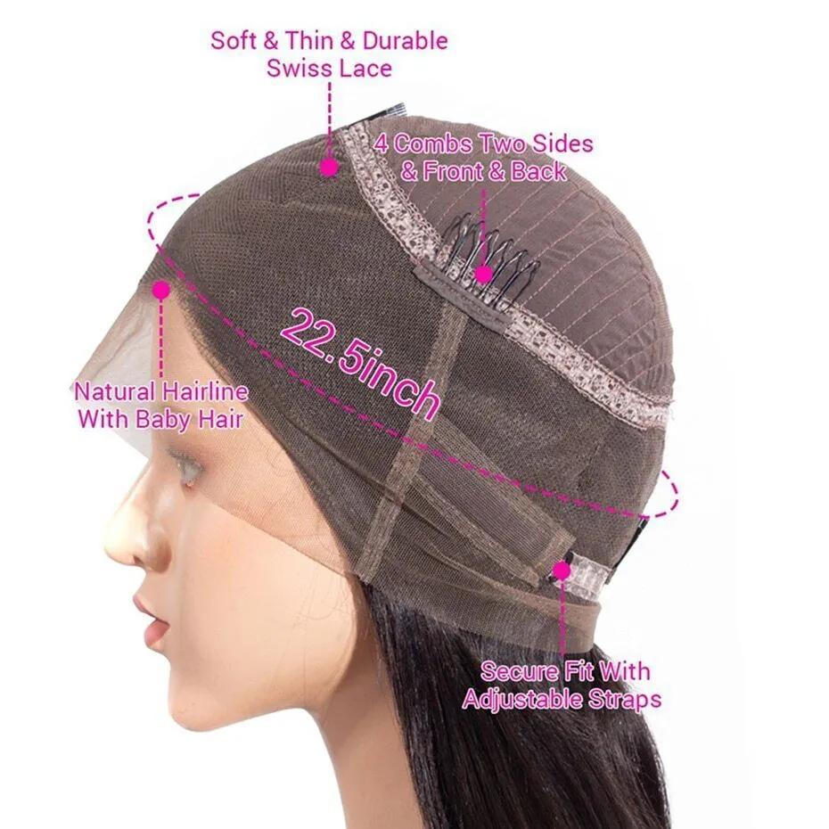 360 Lace Wig Premium Quality Pre-plucked Human Hair - Natural Hair and Wigs