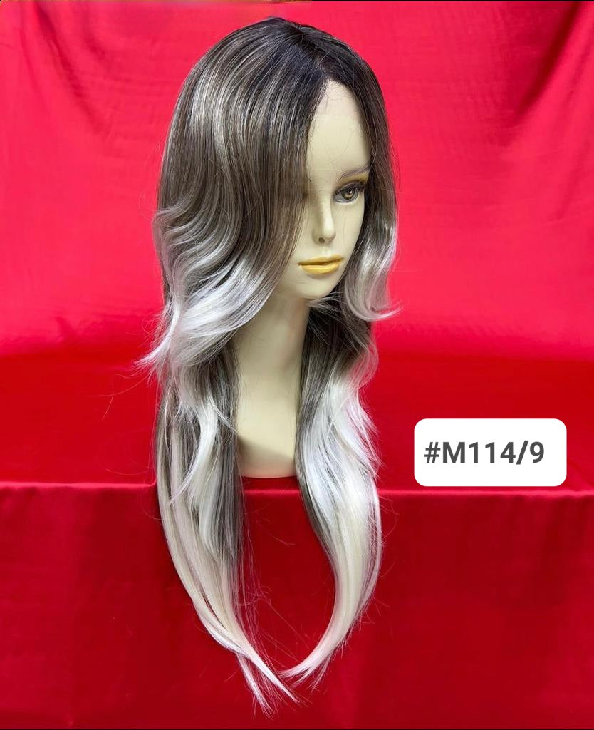 Ombre Synthetic and Human Colors mix Lace Wigs In UAE