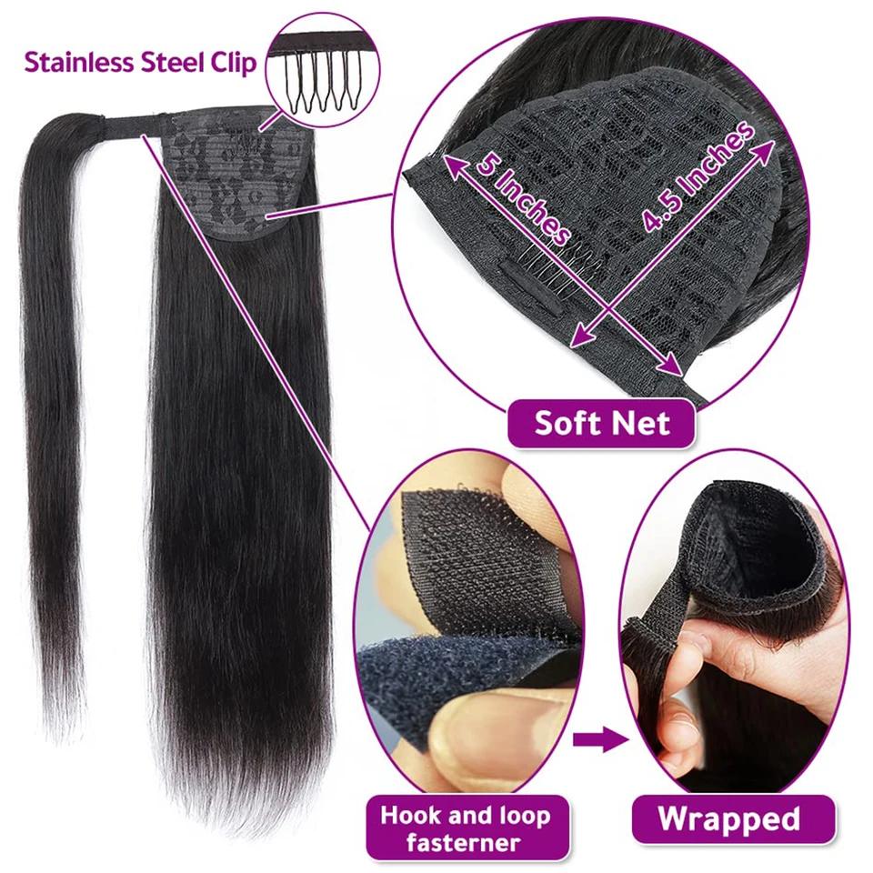 Ponytails Hair Virgin Italian Human Hair Ponytail Extension For Women's