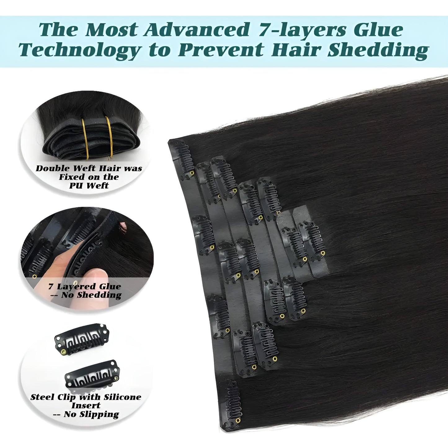 Seamless Human Hair Clips On Extensions near me