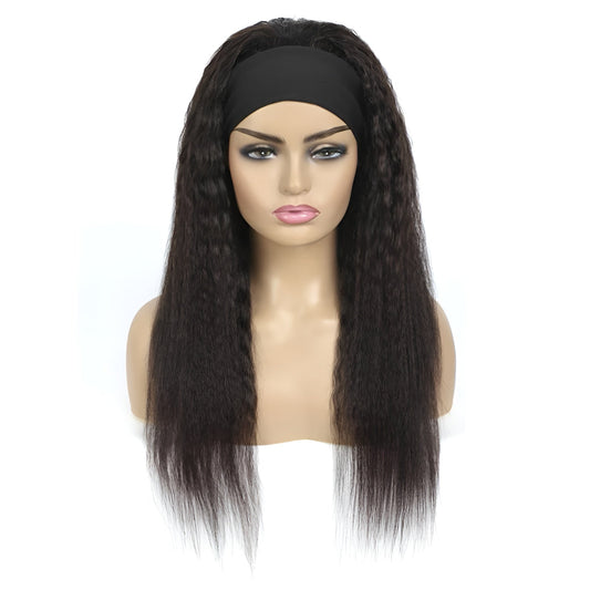 Headband Wig Virgin Italian Human Hair Yaki Headband Wigs for Women Natural Hair and Wigs