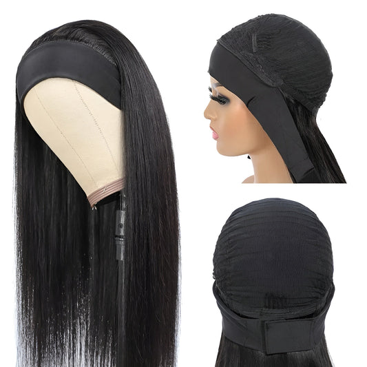Headband Wig Virgin Italian Human Hair Straight Headband Wigs In Dubai Natural Hair and Wigs