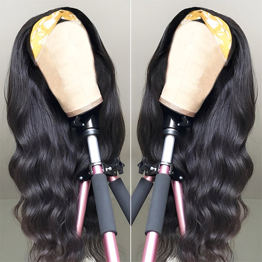Headband Wig Virgin Italian Human Hair Body Waves Headband Wig for Women Natural Hair and Wigs