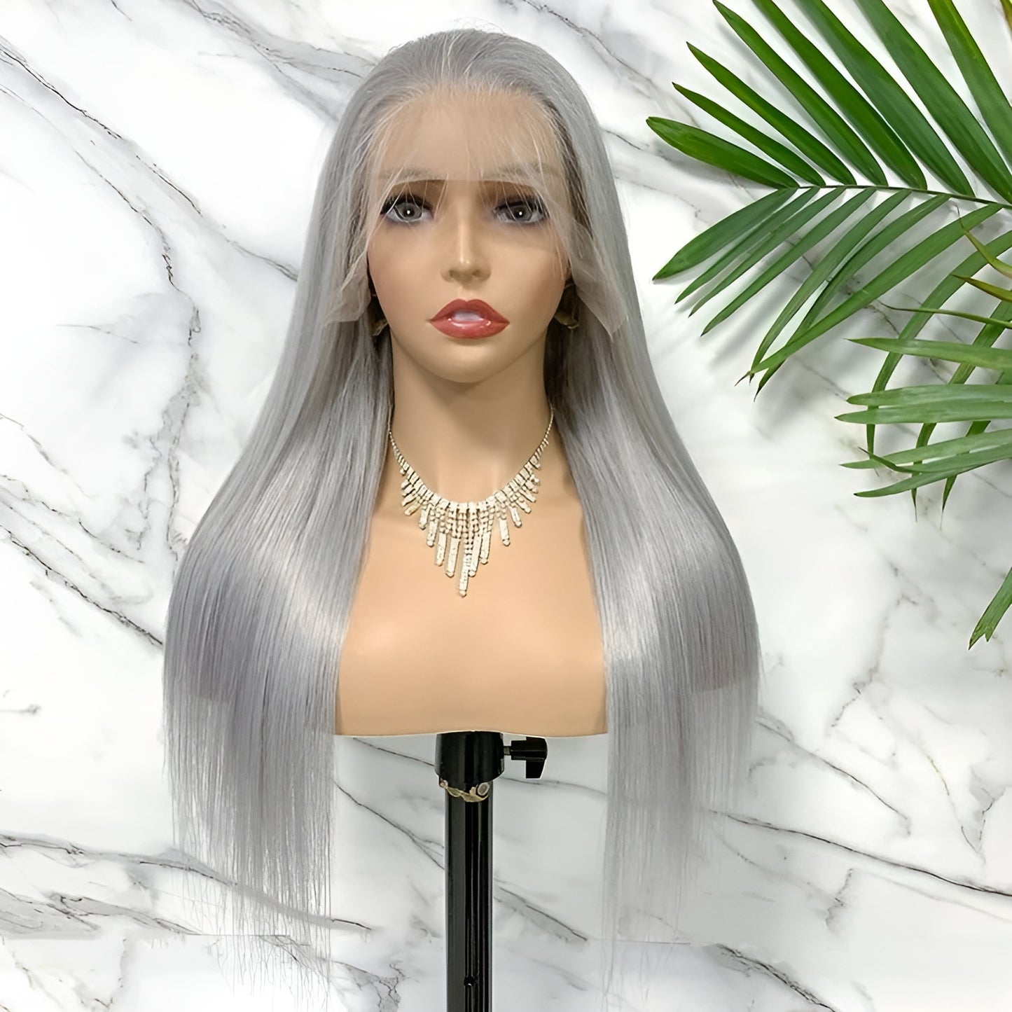 Grey Lace Font Wig For Women Human Hair Gray Lace Front Wig Italian - Natural Hair and Wigs