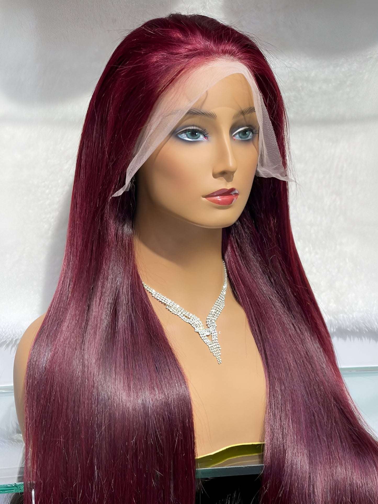 dark red human hair wig