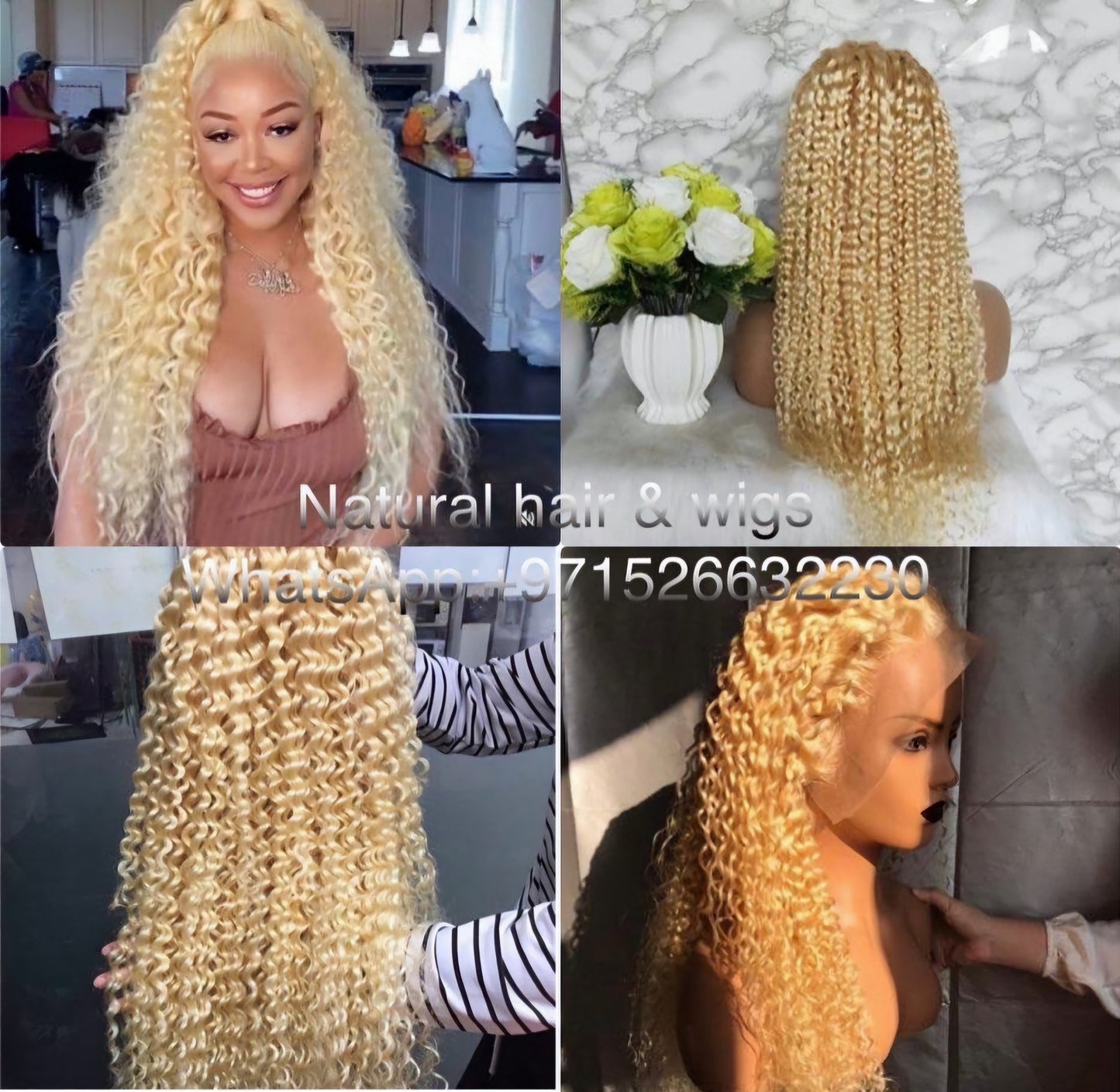 curly human hair blonde lace front wig