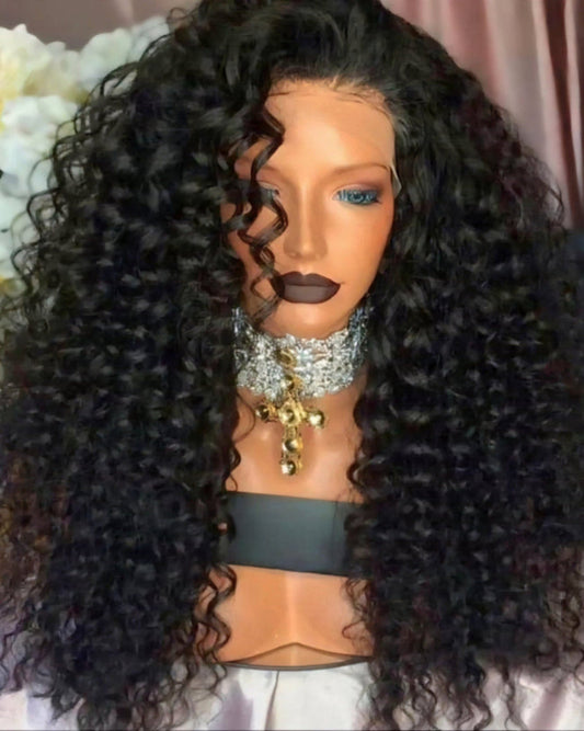Ombre Highlights Lace Front Curly Wig Italian Human Hair Abu Dhabi - Natural Hair and Wigs