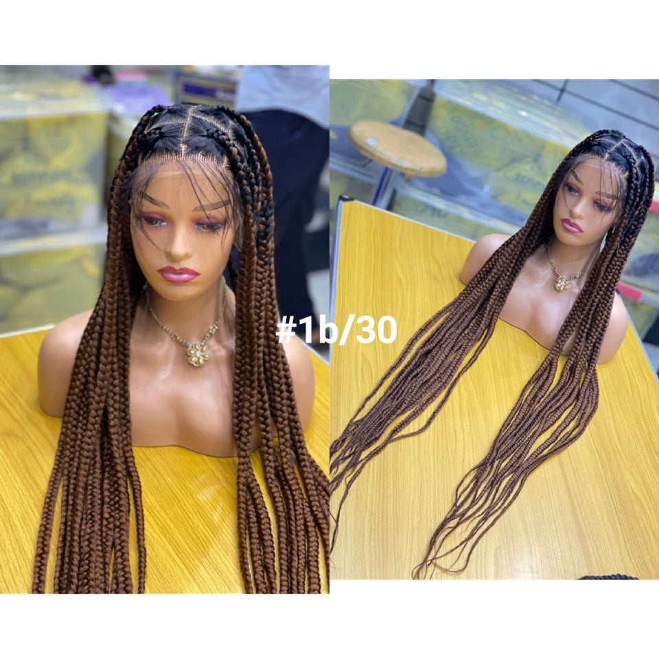 Knotless Box Braid Wig With Baby Hair Synthetic Lace Braid Wigs Dubai - Natural Hair and Wigs