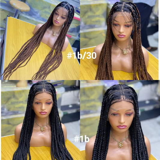 Knotless Box Braid Wig With Baby Hair Synthetic Lace Braid Wigs Dubai - Natural Hair and Wigs
