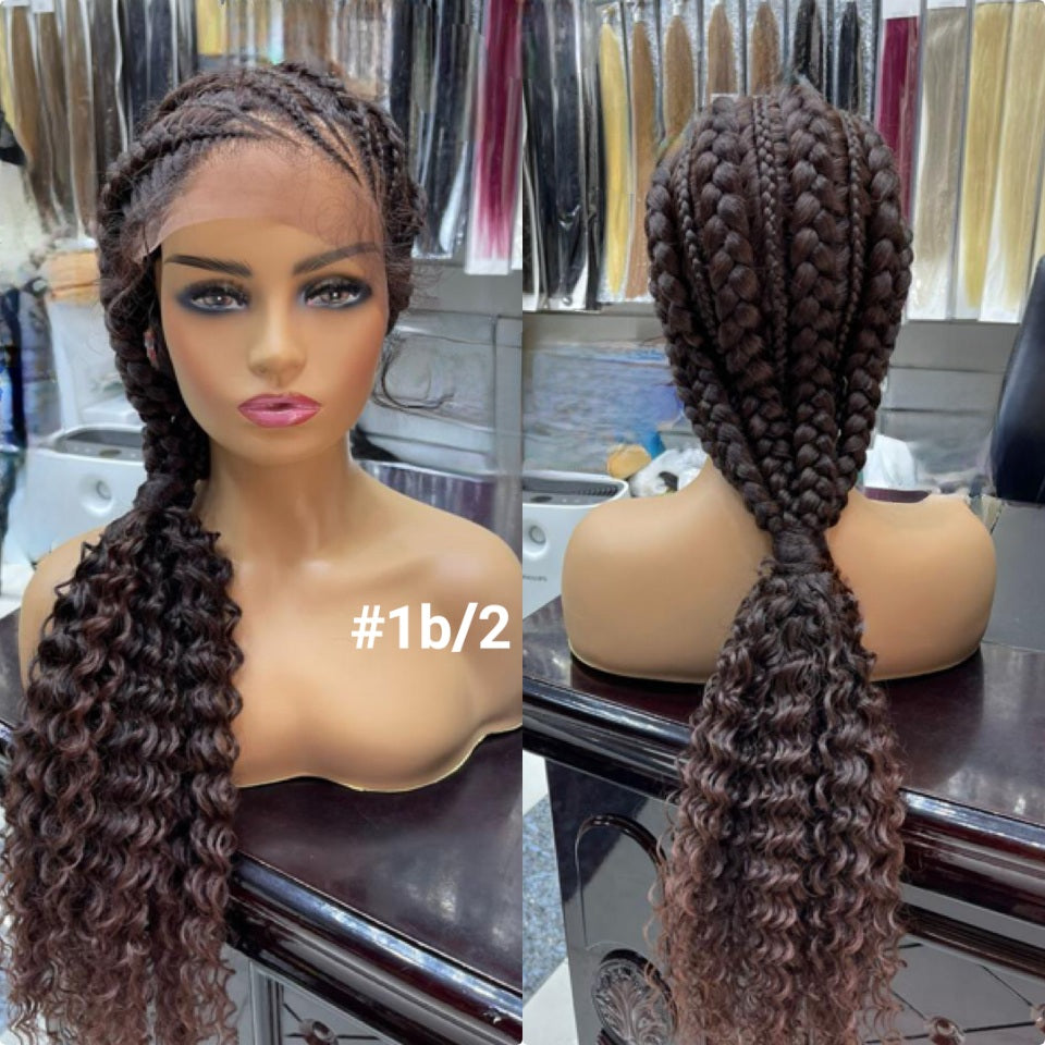 Braided Lace Wigs for Women's In Dubai ( Fiber ) - Natural Hair and Wigs