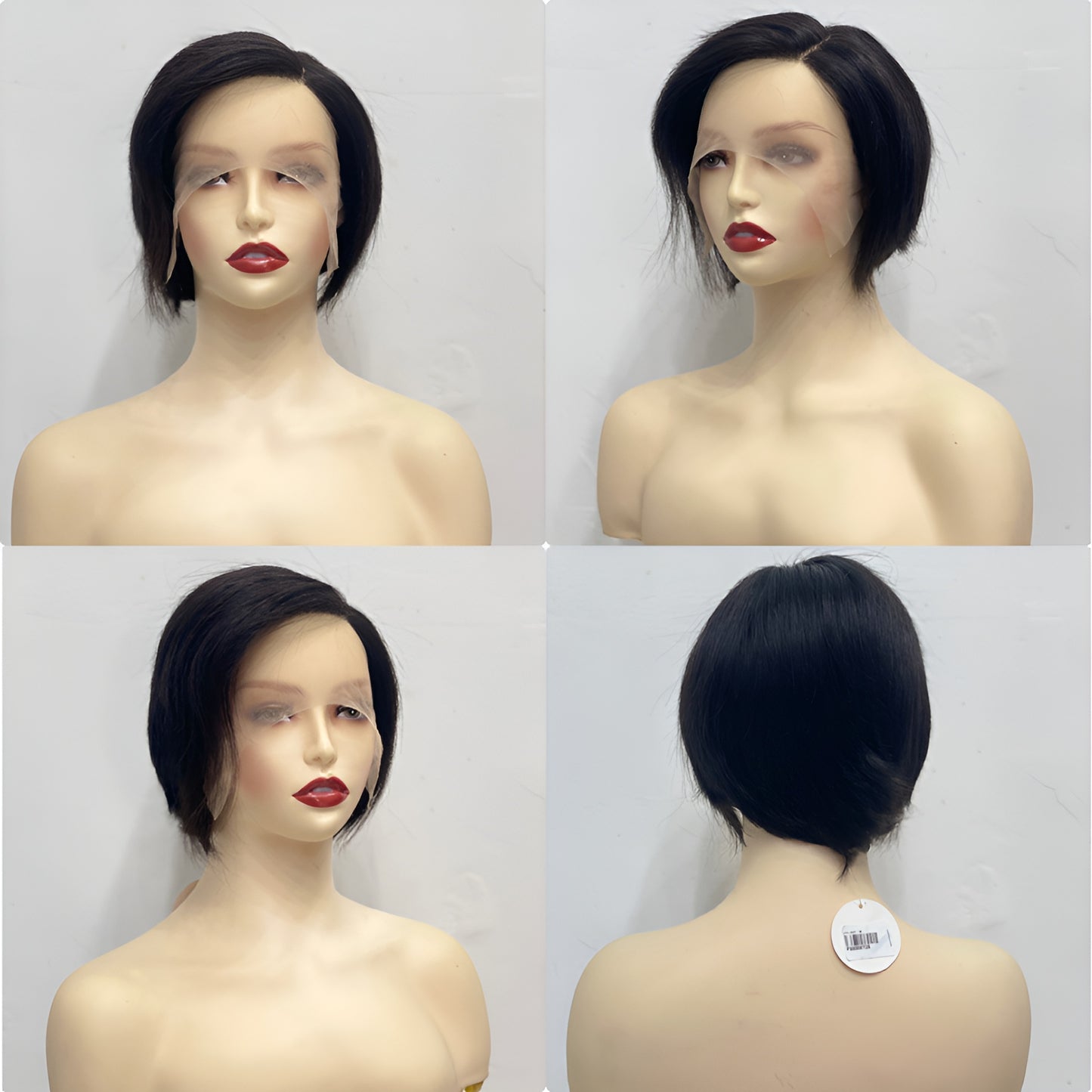 human hair pixie cut wig black women
