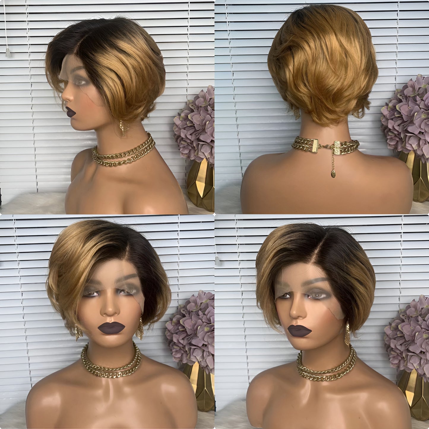 Human Hair Pixie Cut Wigs for Ladies Shot Wigs for Women Italian Hair - Natural Hair and Wigs
