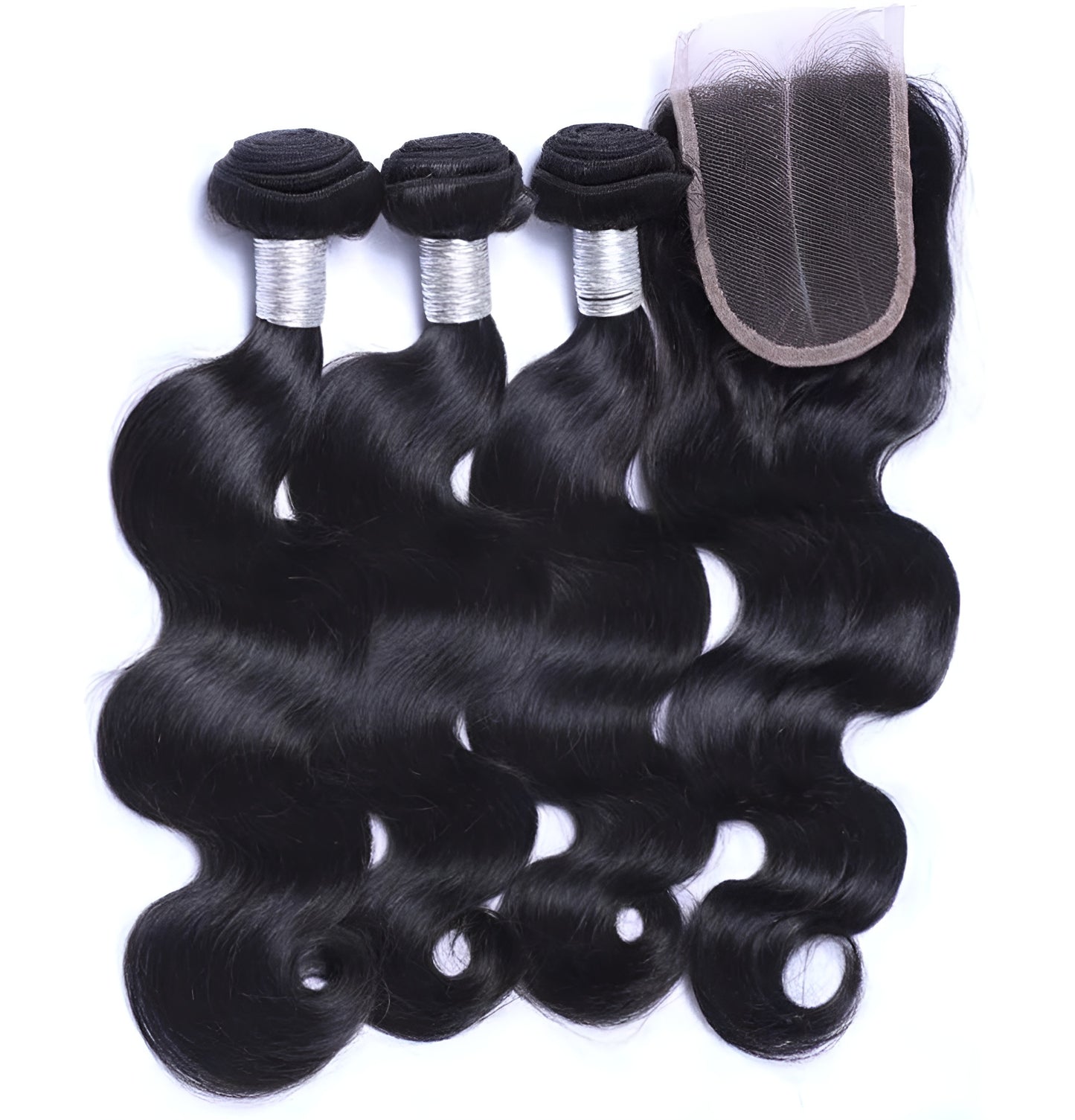 body waves human hair bundles with closure