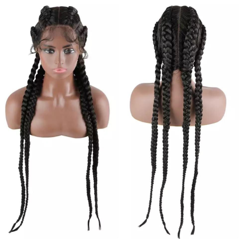 Synthetic lace front wig braid wigs for black women In Dubai - Natural Hair and Wigs