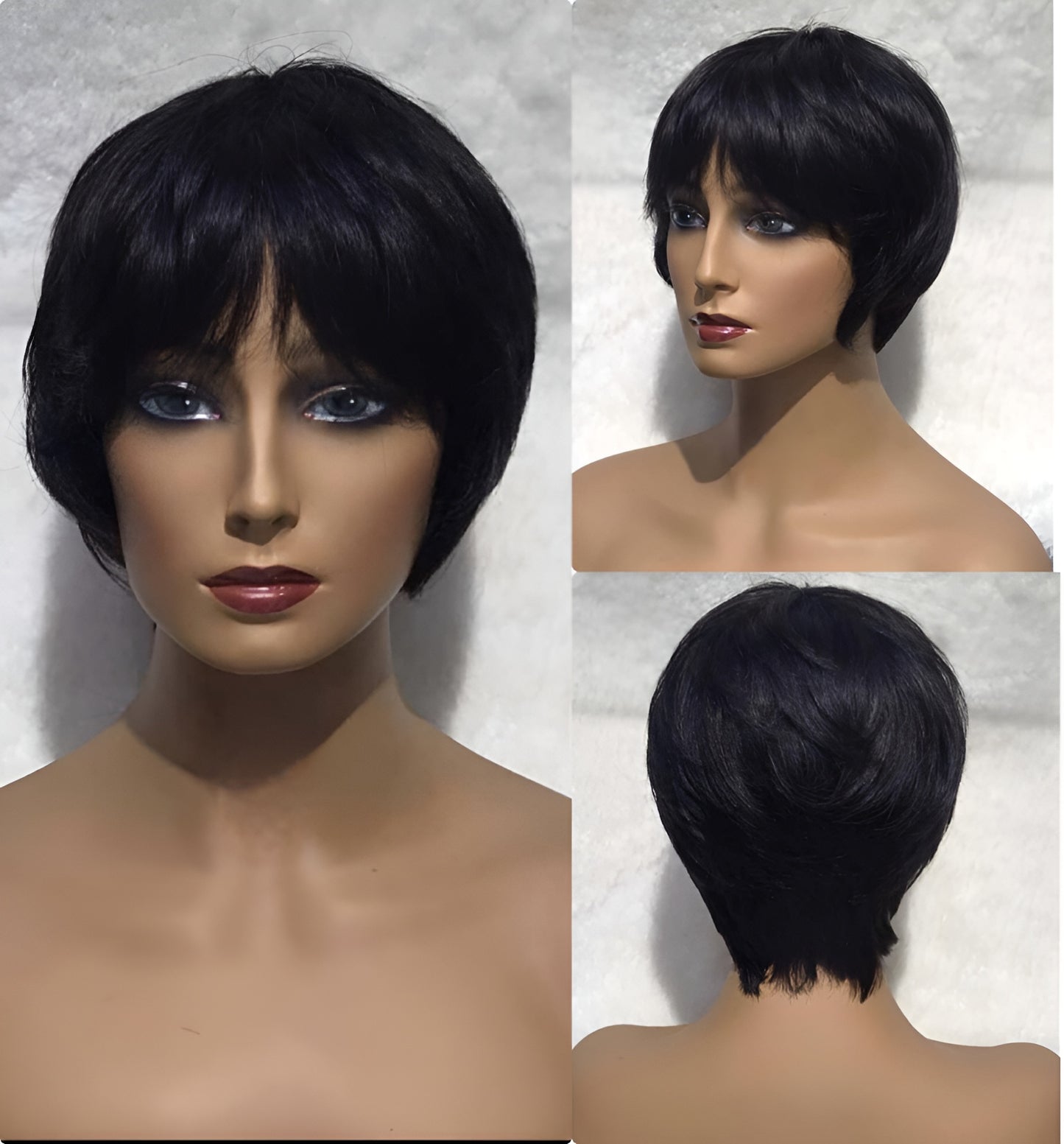 Human Hair Short Wigs Boy Cut Wigs for Women In Dubai Indian Hair - Natural Hair and Wigs