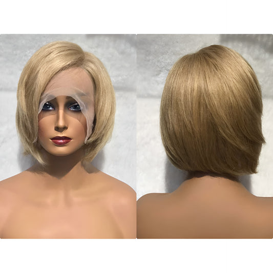 Light Brown Human Hair Pixie Cut Wig for Women Italian Hair Brown Wig - Natural Hair and Wigs