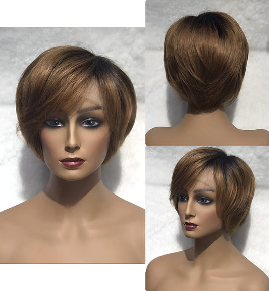 Short Pixie Cut Human Hair Colors Wig Virgin Italian Hair - Natural Hair and Wigs