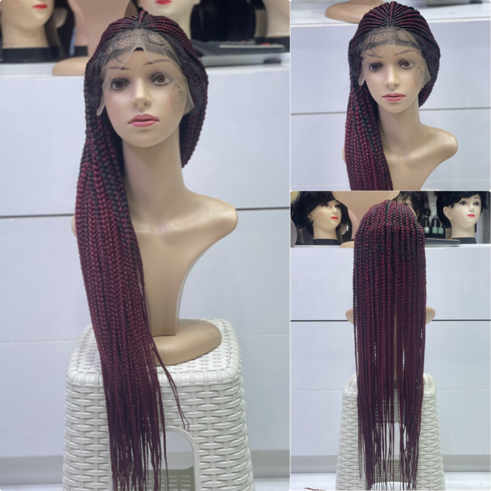Braided Wig for Black Women Braided Lace Wig Handmade Glueless Braids - Natural Hair and Wigs
