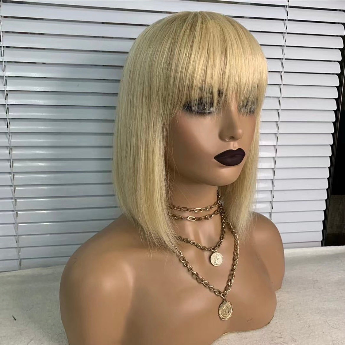 Human Hair Bob Wig With Bangs Bob Wig with Fringe In Dubai Italian - Natural Hair and Wigs