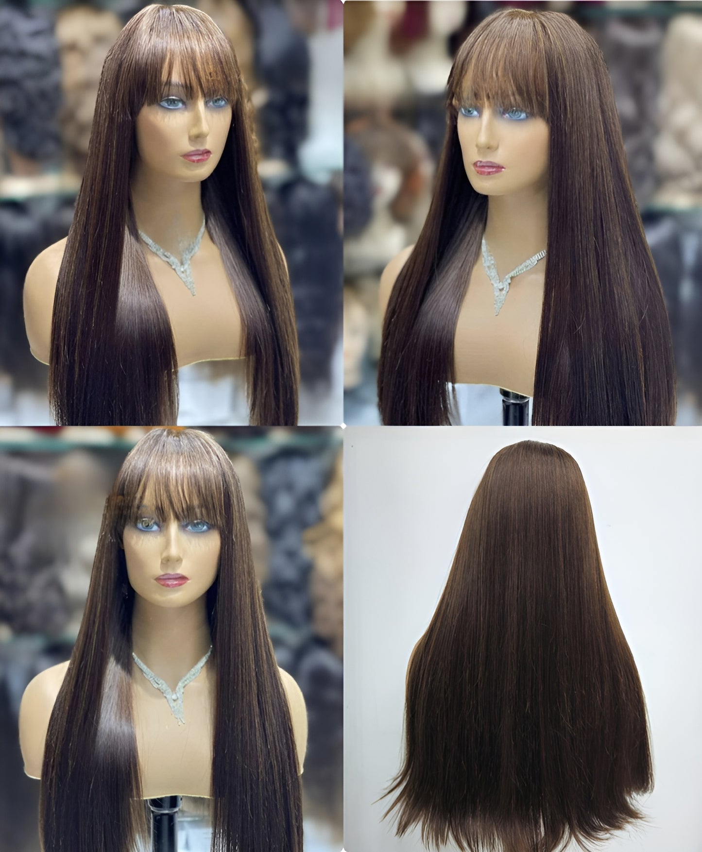 high quality wig companies, best quality dark brown bang wig, best quality dark brown fringe wig
