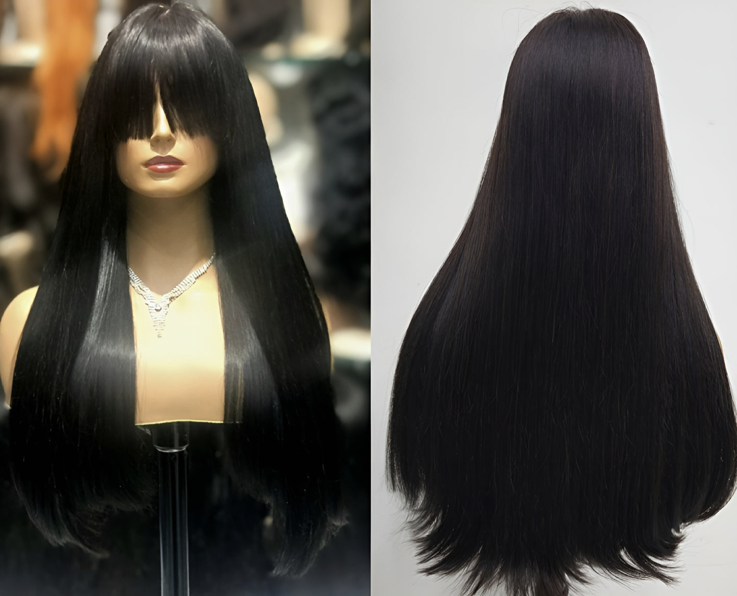 bang wigs black hair, high quality natural color bang wig
