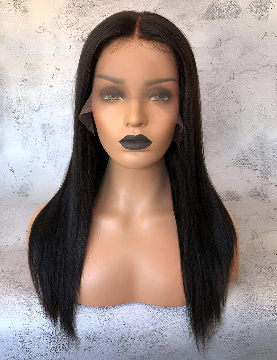 Medium Length Lace Front Human Hair Wigs Peruvian Straight Wavy